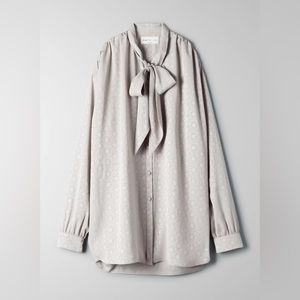 Aritzia Babaton tie-neck blouse, Size L
